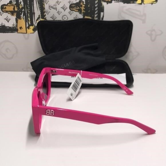 🕶️ New Authentic Balenciaga BB0216S 003 Fuchsia Sunglasses - Picture 7 of 11